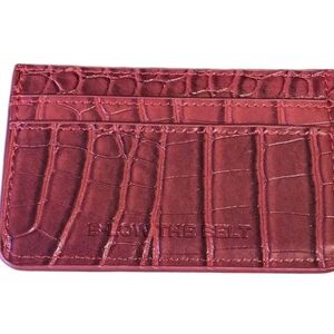 B-Low the Belt Croc-Embossed Red Card & Change Holder